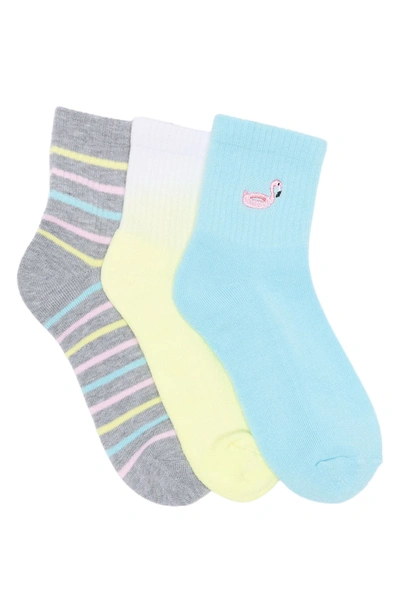 Shop Abound Embroidered Ankle Socks In Blue Porcelain Summer Emoji's