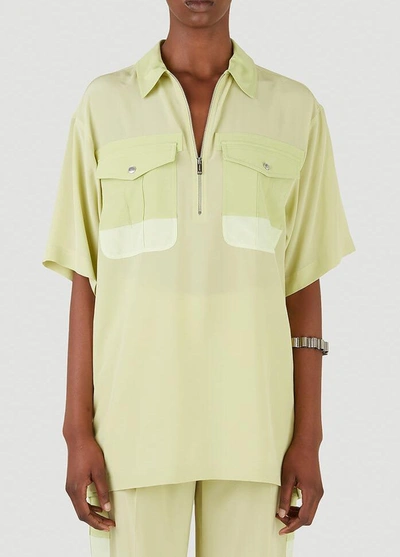 Shop Burberry Drop Shoulder Bowling Shirt In Green