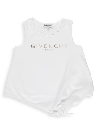 Shop Givenchy Kids Foil Logo Print Tank Top In White