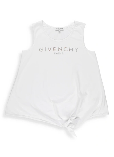 Shop Givenchy Kids Foil Logo Print Tank Top In White