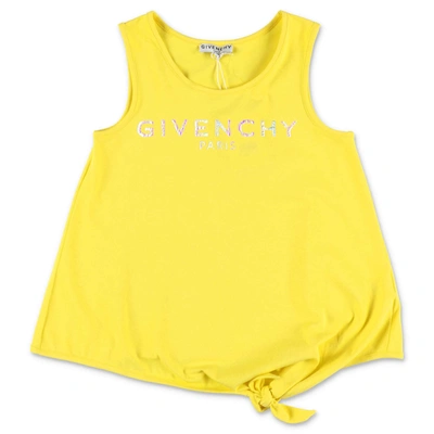 Shop Givenchy Kids Foil Logo Print Tank Top In Yellow