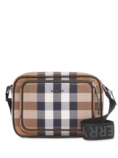 Shop Burberry Check-print Crossbody Bag In Brown