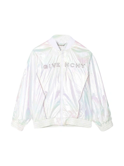 Shop Givenchy Kids Logo Embroidered Zipped Bomber Jacket In Multi
