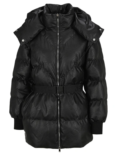 Shop Stella Mccartney Kayla Padded Buckle Belt Coat In Black