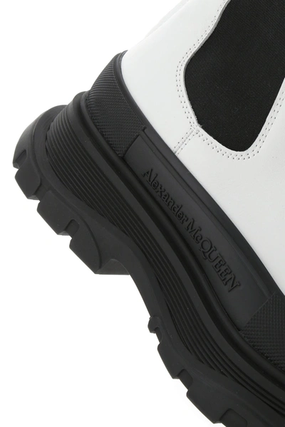 Shop Alexander Mcqueen White Leather Tread Slick Boots White  Donna 38.5