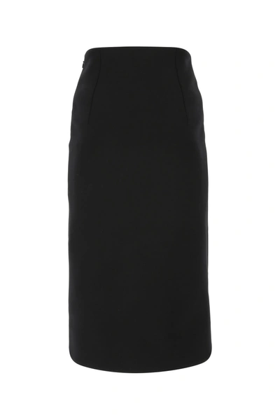 Shop Balenciaga Black Stretch Viscose Blend Skirt  Black  Donna 38f