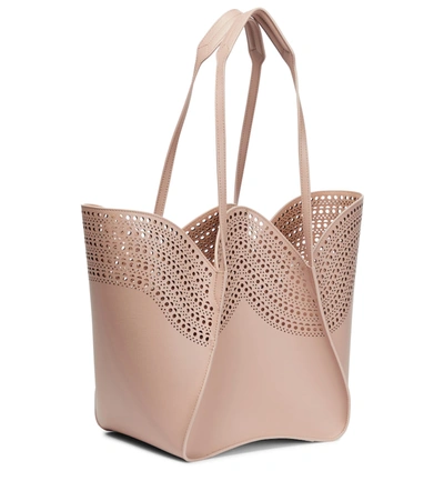 Shop Alaïa Lili 22 Mini Vienne Leather Tote In Pink