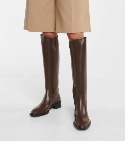 Shop Aeyde Tammy Leather Boots In Brown