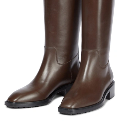 Shop Aeyde Tammy Leather Boots In Brown
