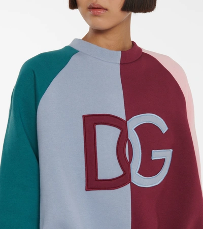 Shop Dolce & Gabbana Logo Cotton Sweatshirt In Blue