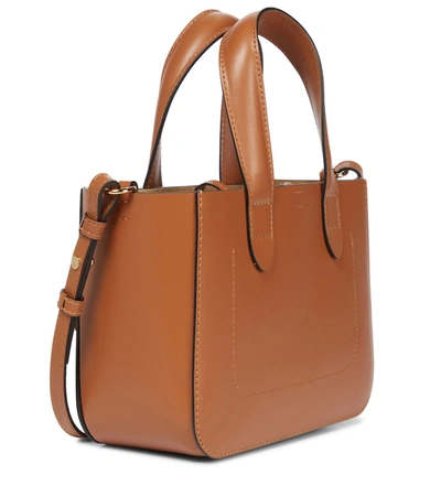 Shop Jw Anderson Chain Mini Leather Tote In Brown