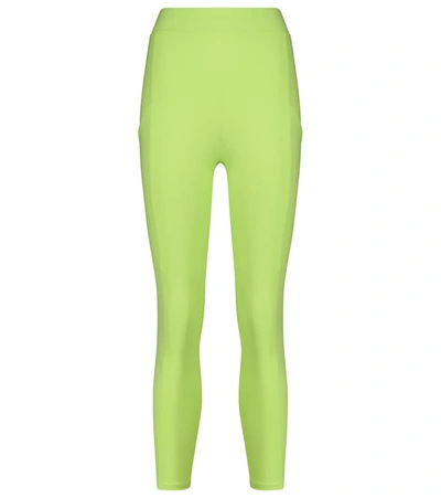 Shop Live The Process Crystal High-rise Cropped Leggings In Green