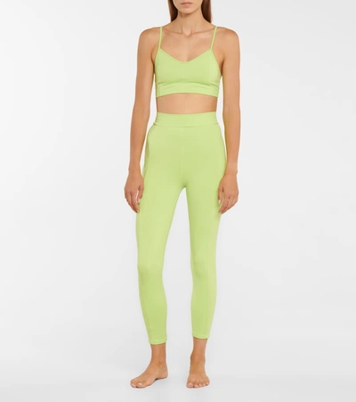 Shop Live The Process Crystal High-rise Cropped Leggings In Green