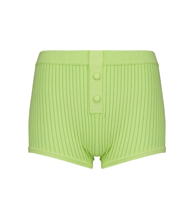 Shop Live The Process Ribbed Shorts In Green