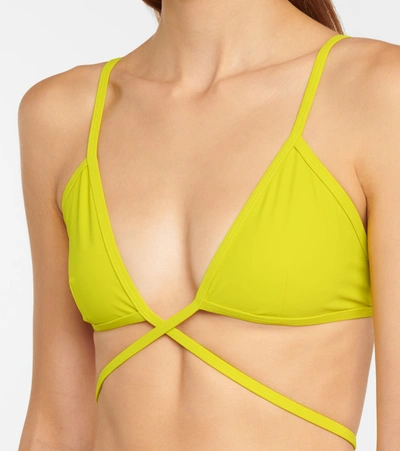 Shop Christopher Esber Wrapround Triangle Bikini Top In Green