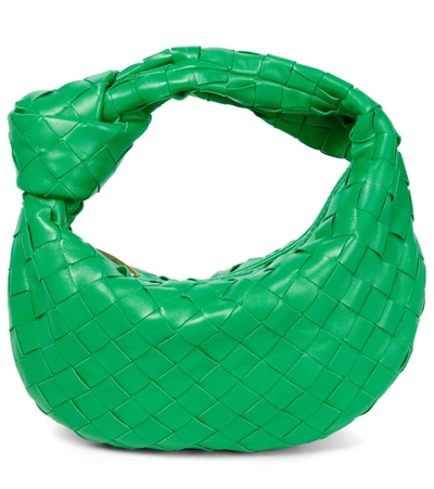 Shop Bottega Veneta Jodie Mini Leather Tote Bag In Green