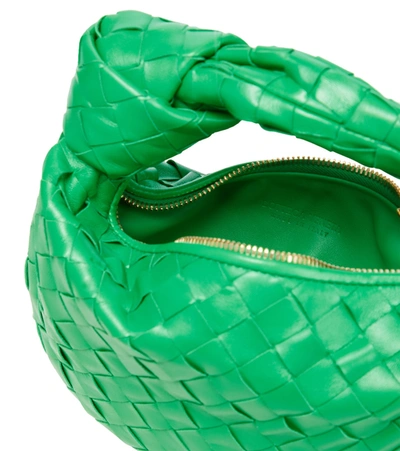 Shop Bottega Veneta Jodie Mini Leather Tote Bag In Green