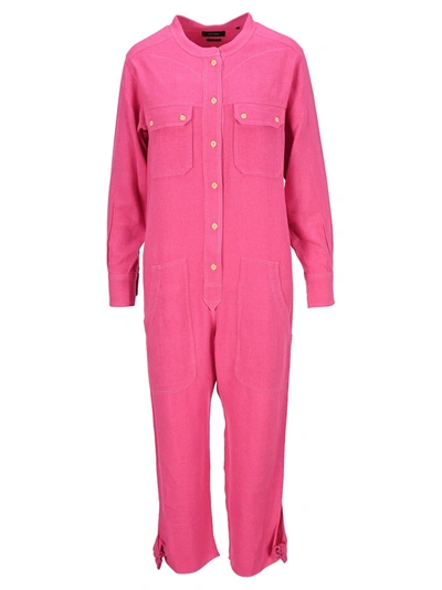 Shop Isabel Marant Knot Detailed Buttoned Jumpsuit In Pink