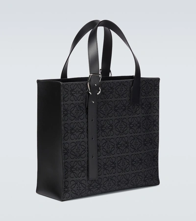 Shop Loewe Buckle Anagram Tote Bag In Black