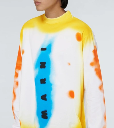 Shop Marni Logo Printed Tie-dye Sweatshirt In Multicoloured