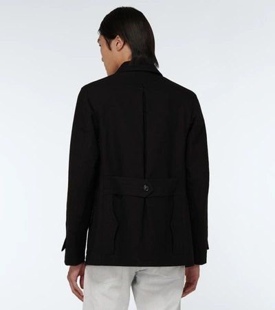 Shop Maison Margiela Wool And Cotton Peacoat In Black