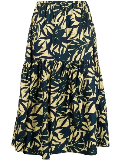 Shop Ba&sh Wendy Leaf-print Skirt In Blau