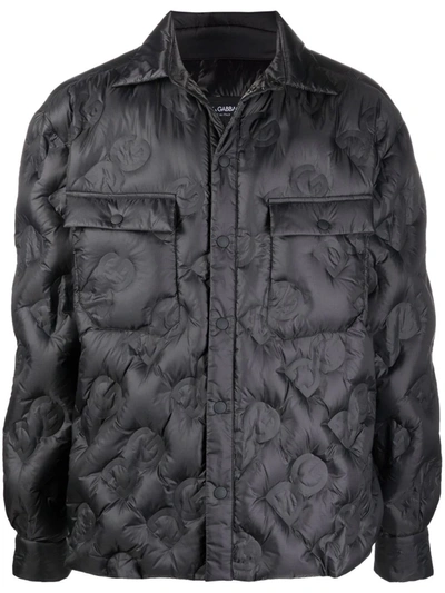 Shop Dolce & Gabbana Logo-quilt Jacket In Schwarz