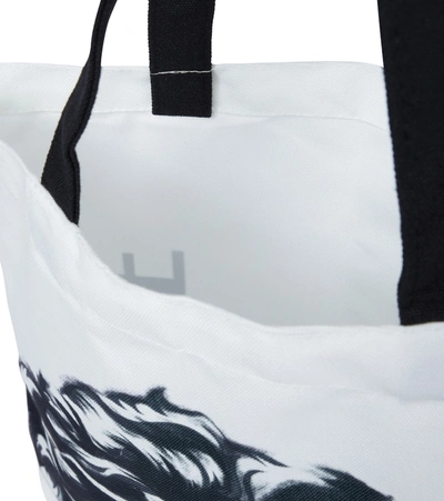 Shop Versace Medusa Printed Canvas Tote In White