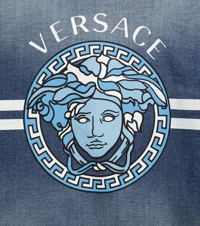 Shop Versace Medusa Cotton-blend Sweatshirt In Blue