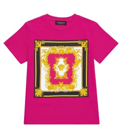 Shop Versace Medusa Renaissance Cotton T-shirt In Pink