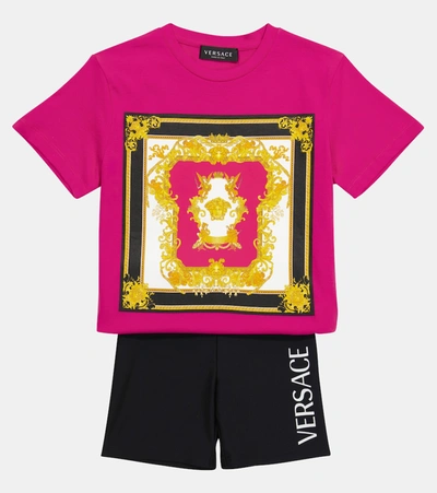 Shop Versace Medusa Renaissance Cotton T-shirt In Pink