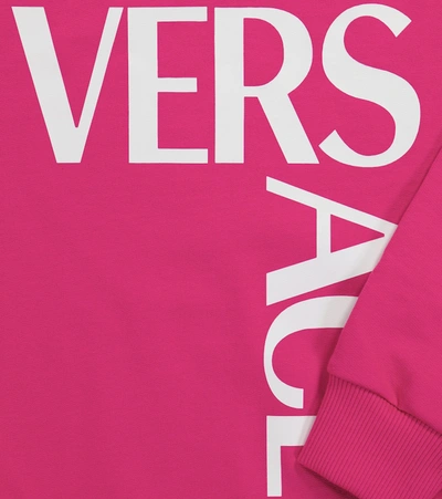 Shop Versace Medusa Printed Cotton Sweatshirt In Pink