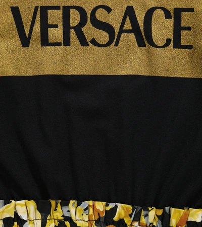 Shop Versace Cotton T-shirt Dress In Black