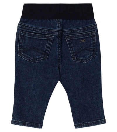 Shop Emporio Armani Baby Stretch-cotton Jeans In Blue