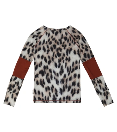 Shop Molo Odelia Leopard-print Sports Top In Grey