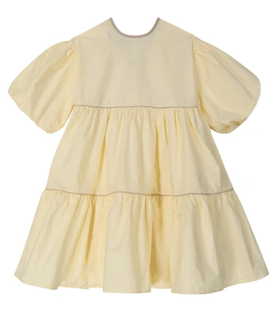 Shop Molo Casta Organic Cotton Poplin Dress In Yellow