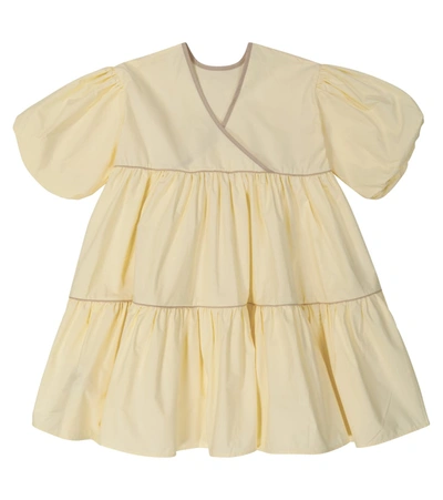Shop Molo Casta Organic Cotton Poplin Dress In Yellow