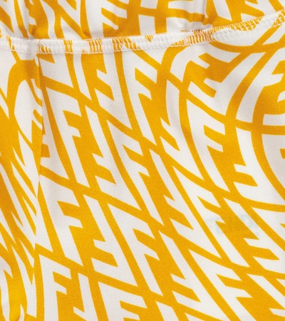 Shop Fendi Ff Vertigo Biker Shorts In Yellow