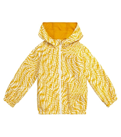 Shop Fendi Ff Vertigo Printed Rain Jacket In Yellow