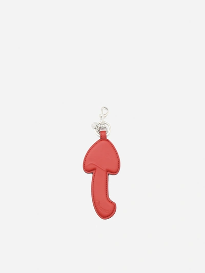 Shop Jw Anderson Mushroom Leather Keychain In Red