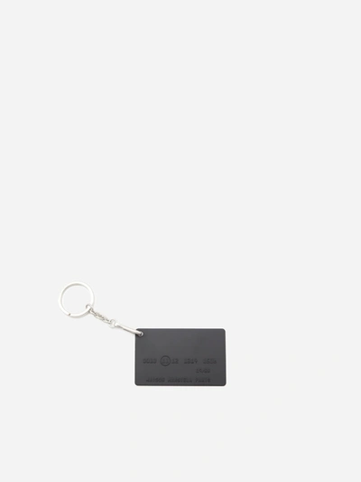 Shop Maison Margiela Credit Card Key Ring In Brass In Silver