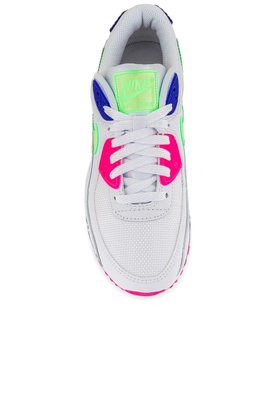Shop Nike Air Max 90 Sneaker In White  Volt  Indigo Burst & Pink Blast