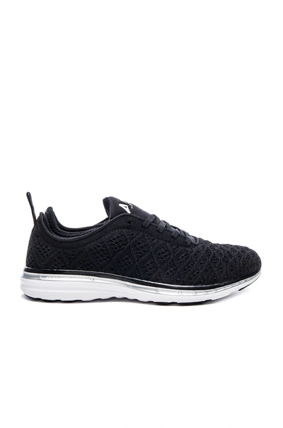 Apl Athletic Propulsion Labs Techloom Phantom 3d Mesh And Neoprene Sneakers In Black & Metallic Silver