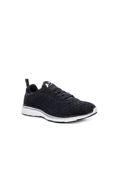 Apl Athletic Propulsion Labs Techloom Phantom 3d Mesh And Neoprene Sneakers In Black & Metallic Silver