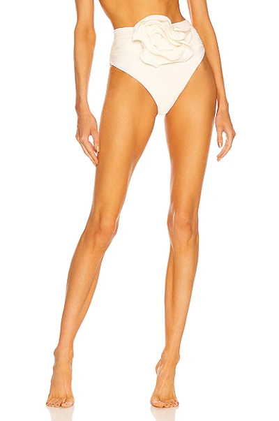 Shop Magda Butrym Floral Bikini Bottom In Cream