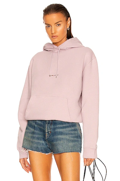 Shop Saint Laurent Sl Rive Gauche Hoodie In Lilas & Noir