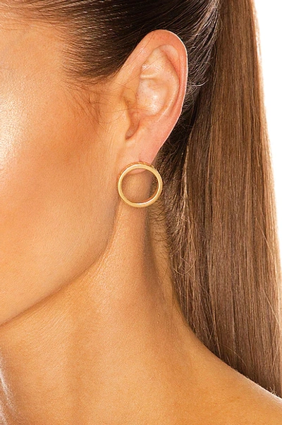Shop Maison Margiela Numbers Logo Circle Earrings In Yellow Gold Plating