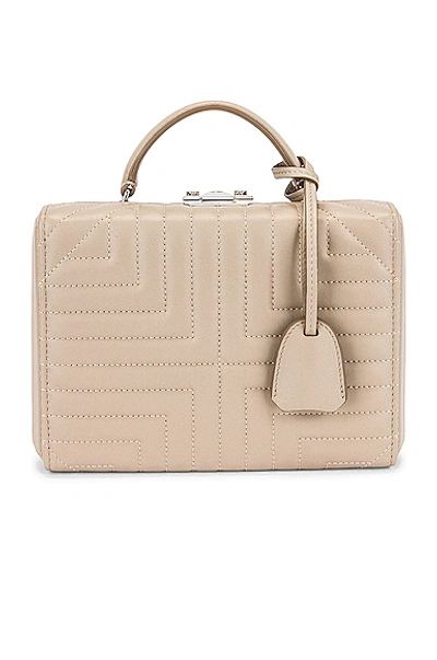 Shop Mark Cross Small Grace Box Bag In Taupe