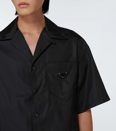 Prada Short Sleeve Collared Jacket Front Pocket In Black