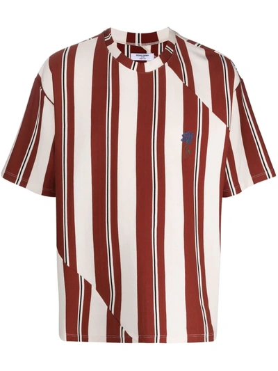 Shop Opening Ceremony Striped Round-neck T-shirt In Brown
